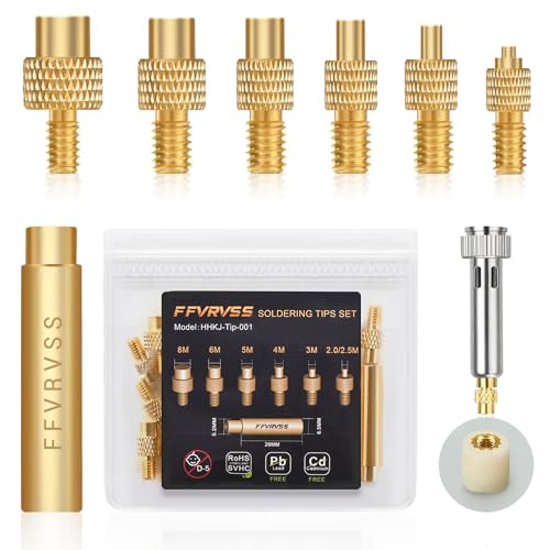 7X Soldering Tips/Heat Set Insert Tips - for Thread Inserts M2, M2.5, M3, M4, M5, M6, M8 Soldering Iron Adapter, Compatible with 900M/T18/FX-888D More Affordable Plastic 3D Printer Components Tool Kit