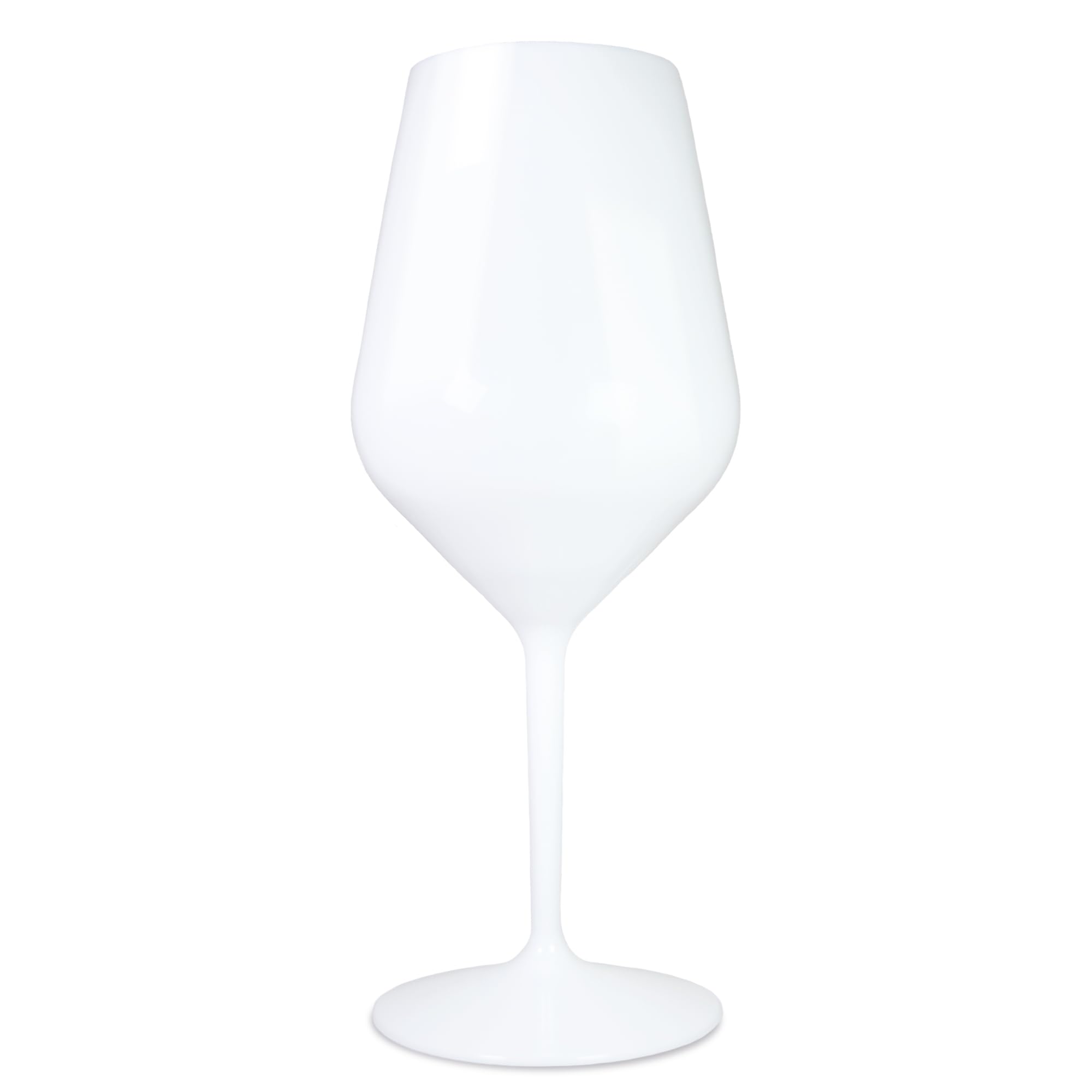 TUNDRA - Lot de 6 Verres a Pied | EVENT 47 cl | en PLASTIQUE RIGIDE (Tritan), Réutilisables, Verres à Vin Incassables, BPA-Free et Lavables au Lave Vaisselle, Verre à Vin, à Cocktail, (Blanc)