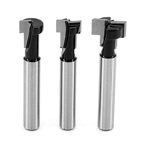 DingGreat - Juego de 3 brocas para fresadora de madera con ranura en T de 1/4