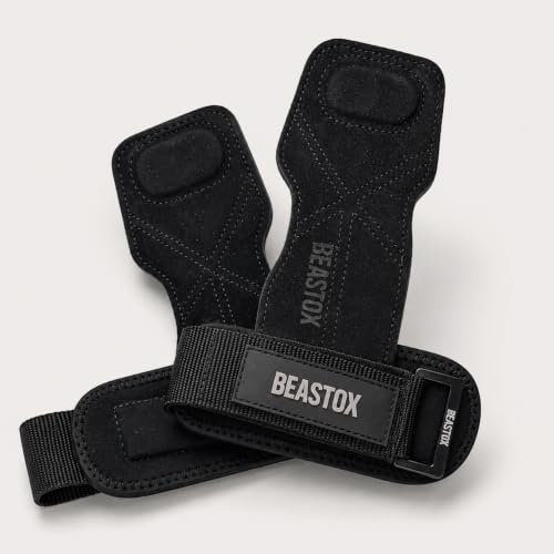 Image of Performance Lifting Straps, Premium Suede, Deadlifts, Rows, Pull-Ups, Weightlifting (Black)