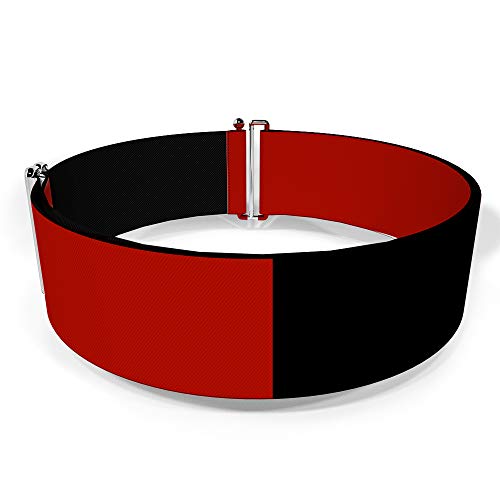 DC Comics Belt, Cinch Belt Harley Quinn Diamond Split Red Black Black Red, 3.0 Inch Wide, Adjustable2