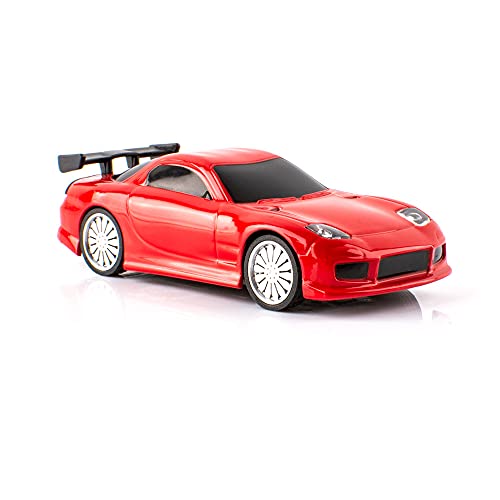 Turbo Ready to Run 1:76 Scale RC Sport Car Table Racing Remote Control Mini Model Car Mini Full Proportional RTR Kit Toys (C71-RD ï¼ˆRedï¼‰)