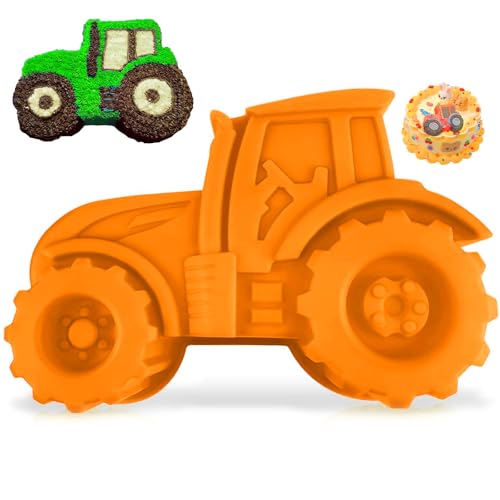 qhklew Moule de Cuisson Tracteur 3D, Voiture Moule Silicone, Tracteur Forme de Camion Moule, Moule à Gâteau Tracteur pour Gâteau, Pain, Chocolat, Dessert...