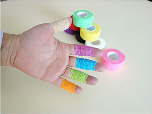 12 Pack Self Adhesive Wrap Bandage - Vet Wrap For Pets, Stretch Self-Adherent Cohesive Tape Breathable Athletic Tape Rolls (1 Inches X 5 Yards Each, 12 Colors) #TOP4