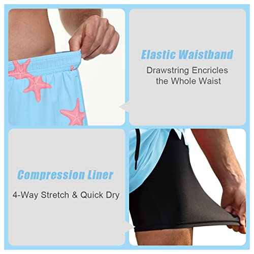 VAYAGER Men's Swim Trunks with Compression Liner - Quick Dry Bathing Suit 5 inch Inseam Swim Shorts for Beach3