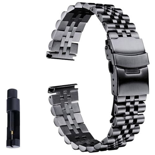 Bracelet montre acier inoxydable large anti allergie pour boîtier lourd