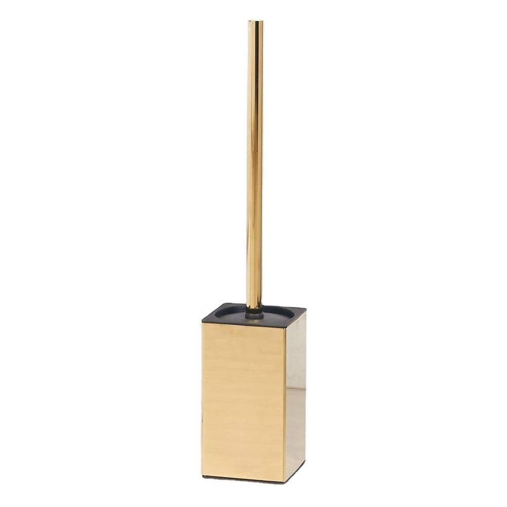 Toilet Brush Holder Stainless Steel 304 Standing Gold Square Toilet Brush Holder for Bathroom Storage and Organization (Gold)