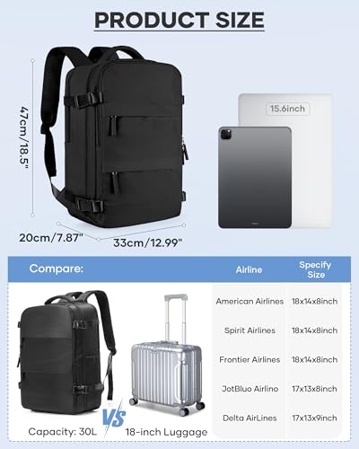 Image of coofay Vacuum Backpack Travel with Pump Vacpack Travel Backpack with Vacuum System Mochila de Viaje Compresion al Vacio Easyvacpack Airbag Backpacks for Traveling Carry on Luggage