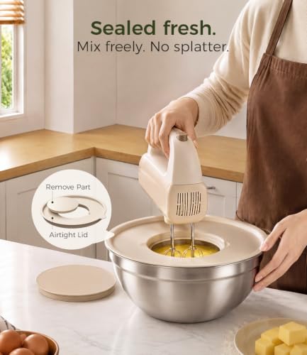 RFAPPMV Stainless Steel Mixing Bowls: 6-Piece Prep & Storage Set with Lids - image 5