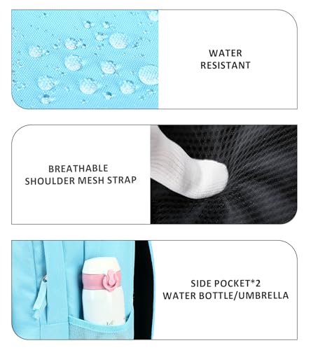 Image of abshoo Classical Basic Womens Travel Backpack For College Men Water Resistant Bookbag (Light Blue)