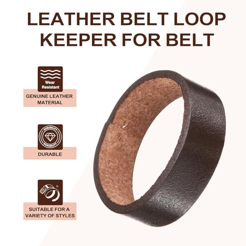 uxcell Leather Belt Loop Keeper, Belt Straps Ring Replacement Strap Holder Wide Belt Retainer for Securing Straps3
