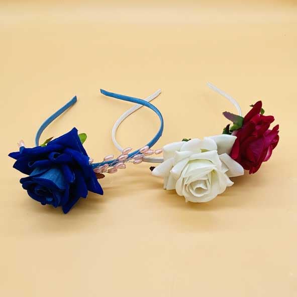Roses Flower Headband,Combo Handmade Hair Band For Girls & Women, Pack-01,Multicolor-image-36