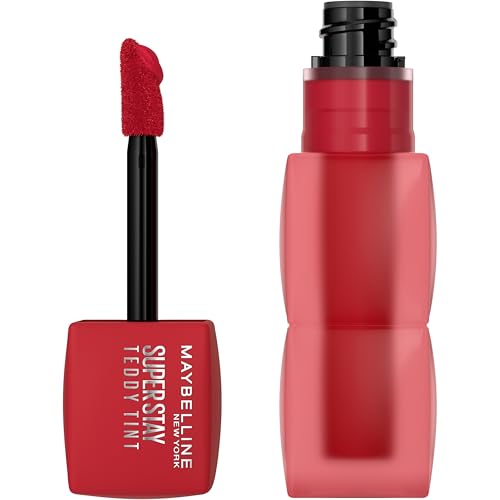 Image of MAYBELLINE Super Stay Teddy Lip Tint, Long Lasting Matte Lipstick for Up To 12HR Wear, Tomato Girl, 1 Count