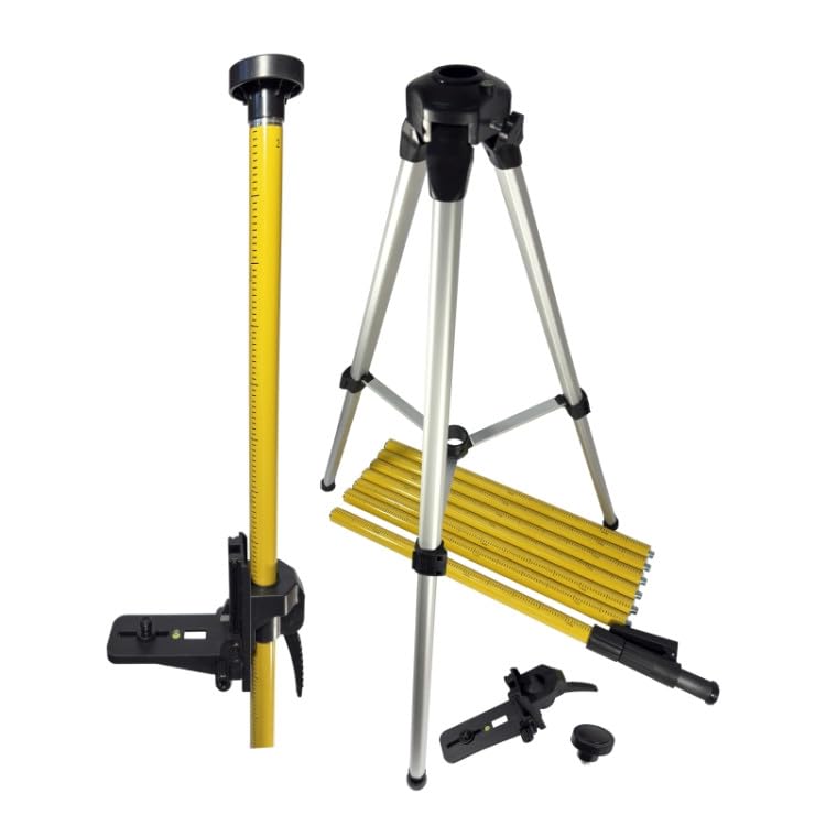 Columna de sujeción LP4.8T telescópica de 4,8 m con trípode de aluminio y soporte láser de 1/4" 5/8" para láser de líneas cruzadas y láser rotativo