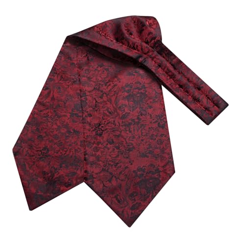 Image of Dubulle Paisley Floral Ascot for Men Self Tie Mens Cravat and Pocket Square Cufflinks Wedding