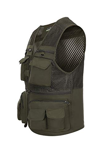 Image of Hbufnha Outdoor Fishing Hunting Vest Multi Pockets Work Cargo Jacket