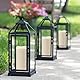 Eldnacele Solar LED Kerzen für Außen, SolarKerzen Outdoor, Wasserdichte Solarleuchte, Akku, Campinglampe Flammeneffekt, Flackerlicht, Dämmerungsschalter, Set mit 2 Stück (Ø7.5 x 15 cm, Creme)