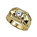 Haluoo Couple Rings, Men's Women's Gold Stainless Steel Wedding Bands Cubic Zirconia Diamond Engagement Promise Rings, Size 5-14 (7, Men)
