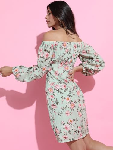 Image of Tokyo Talkies Women's Dresses for Women | Floral Print | Short Dress | Strap Sleeves | Elegant & Trendy | Western