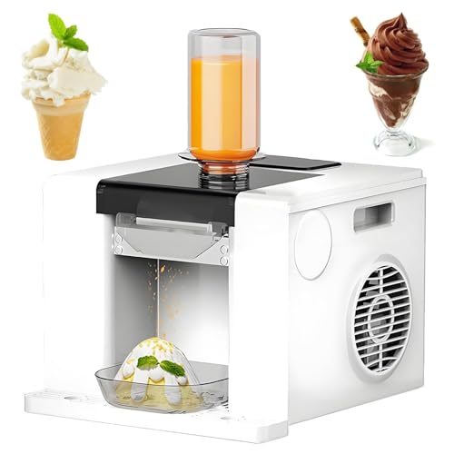 ZEEKYFOR Trituradora de Hielo Comercial, máquina para Hacer Helados, máquina eléctrica para Hacer Conos de Nieve de 60 kg/Día, Mini máquina para Hacer Copos de Nieve para Postres, Uso Doméstico White