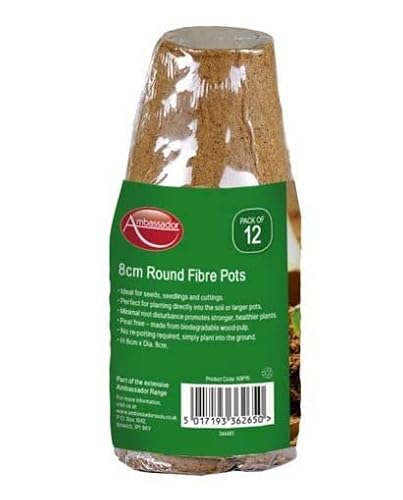 Ambassador Round Fibre Plant Pots 8cm Pk12