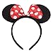 NiuZaiz 1pc Red Bow Mouse Ears Costume Deluxe Fabric Headband for Party Decorations (Red)