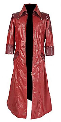 EU Fashions Abrigo Devil May Cry 4 Dante, ¿Rojo? Piel auténtica