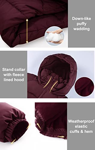 Image of SOLOCOTE Girls Winter Coats Heavyweight Mediun Length Warm Jackets Down-like Cotton Wadding Outwear 3-14Y
