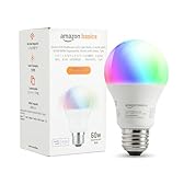 ※【タイムセール】【20%OFF+対象者限定クーポンで500円OFF!】Amazonベーシック スマートLED電球 Alexaのみ対応 A19 E26 色合い 調光可能 マルチカラー Wi-Fi (2.4GHz) 対応 800 lm (60W相当) 1個入り 866円!