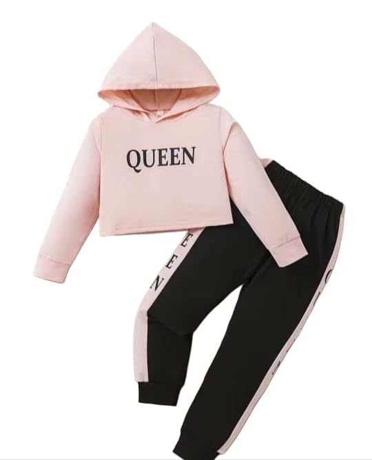 psfly Cotton T-shirt and Jogger Set for Baby Girl, Printed Full Sleeves Clothing Set for Kids-picture-11