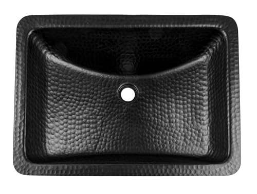 Monarch Abode 19195 Hand Hammered Black Venetian Dual Mount Bathroom Vanity Sink thumb #3