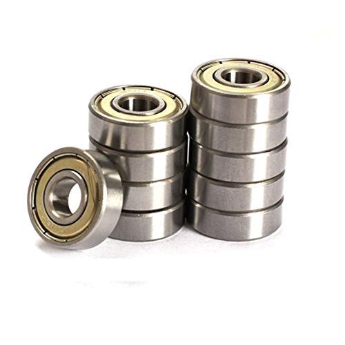 608 ZZ Ball Bearings(10PCS), 608ZZ Metal Double Shielded Miniature Deep Groove Skateboard Ball Bearings (8mm x 22mm x 7mm)