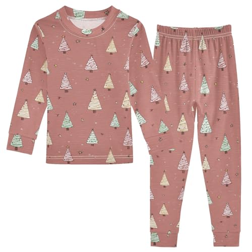 Pajama Sets Long Sleeve Cute Christmas Trees Soft Comfy Sleepwear 2 Piece PJS 3-8T