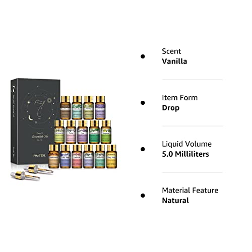 Phatoil Premium Essential Oils Set, Pure Aromatherapy Oils Gift Set -15 Pack/5Ml For Relaxation, Diffuser, Humidifier, Massage, Skin & Hair Care #TOP7