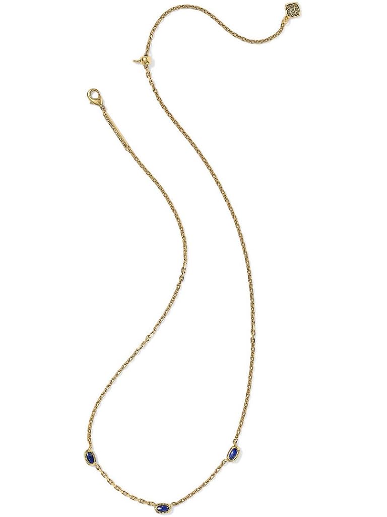 Gold Kendra Scott Mini Elisa Three Stone Strand Necklace