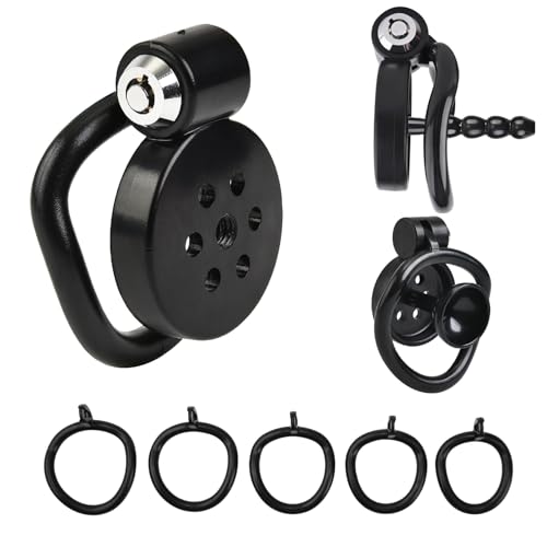 Black Flat Chastity Cage Small Chastity Cage Male Chastity Device 5 Sizes Removable Cock Rings