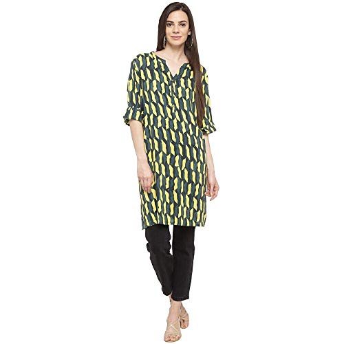 Image of global desi Womens Mandarin Collar Printed Tunic