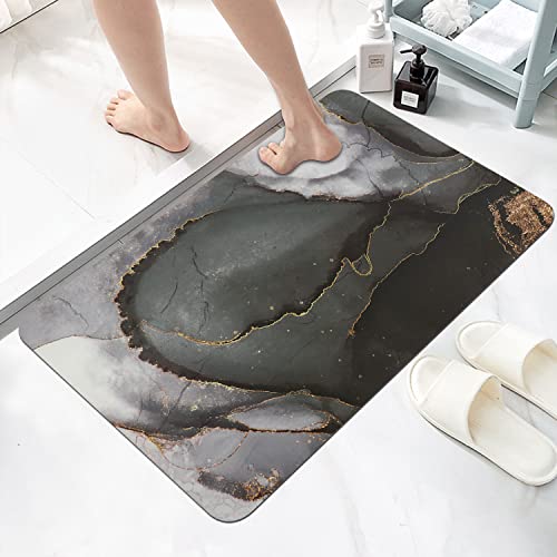 Homcomodar Badematte rutschfest 50x80cm Badteppich Grau Badvorleger Saugfähige Duschvorleger Waschbar für Wohnzimmer Schlafzimmer Badezimmer Cover