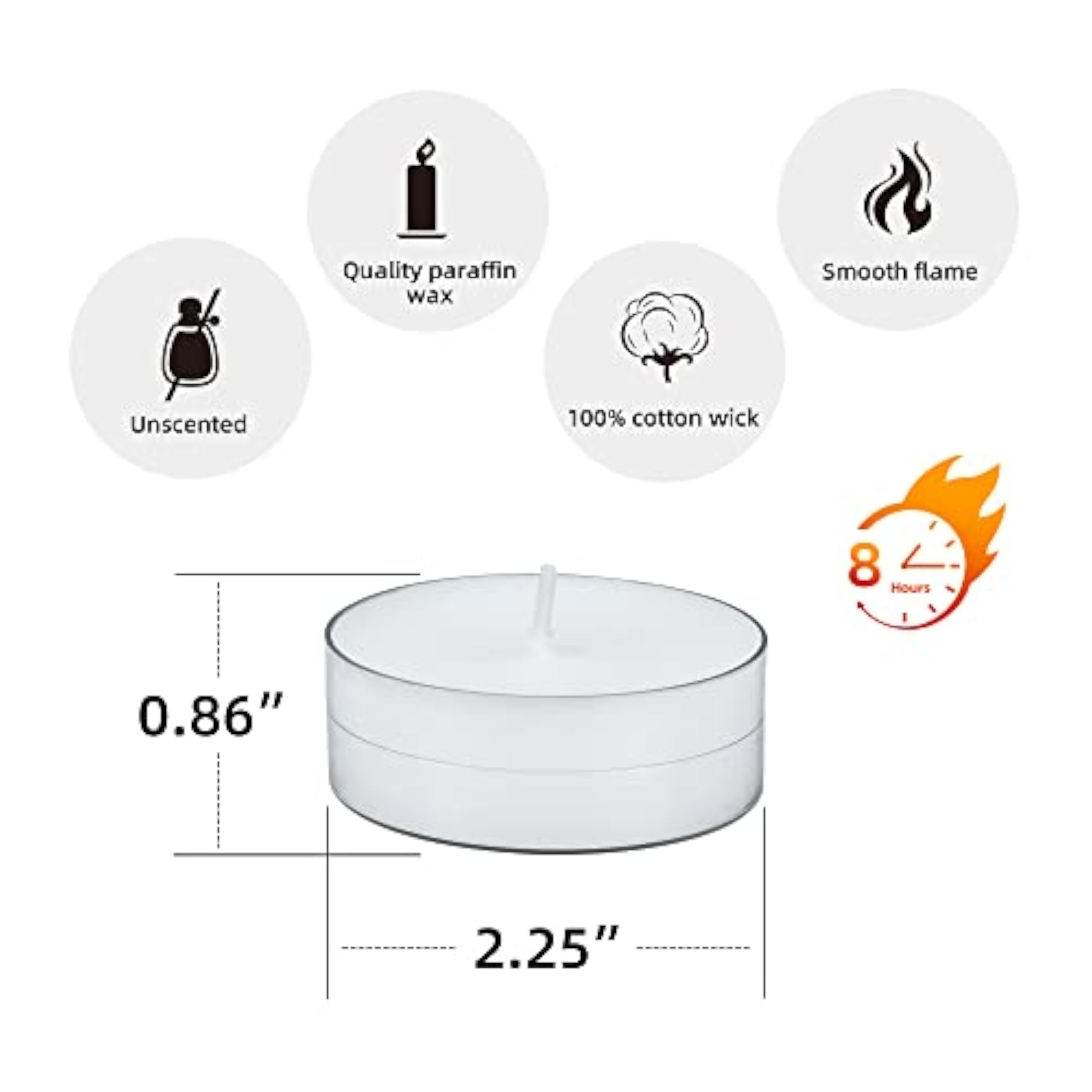 Mega Oversized White Tealights, 12pc Box