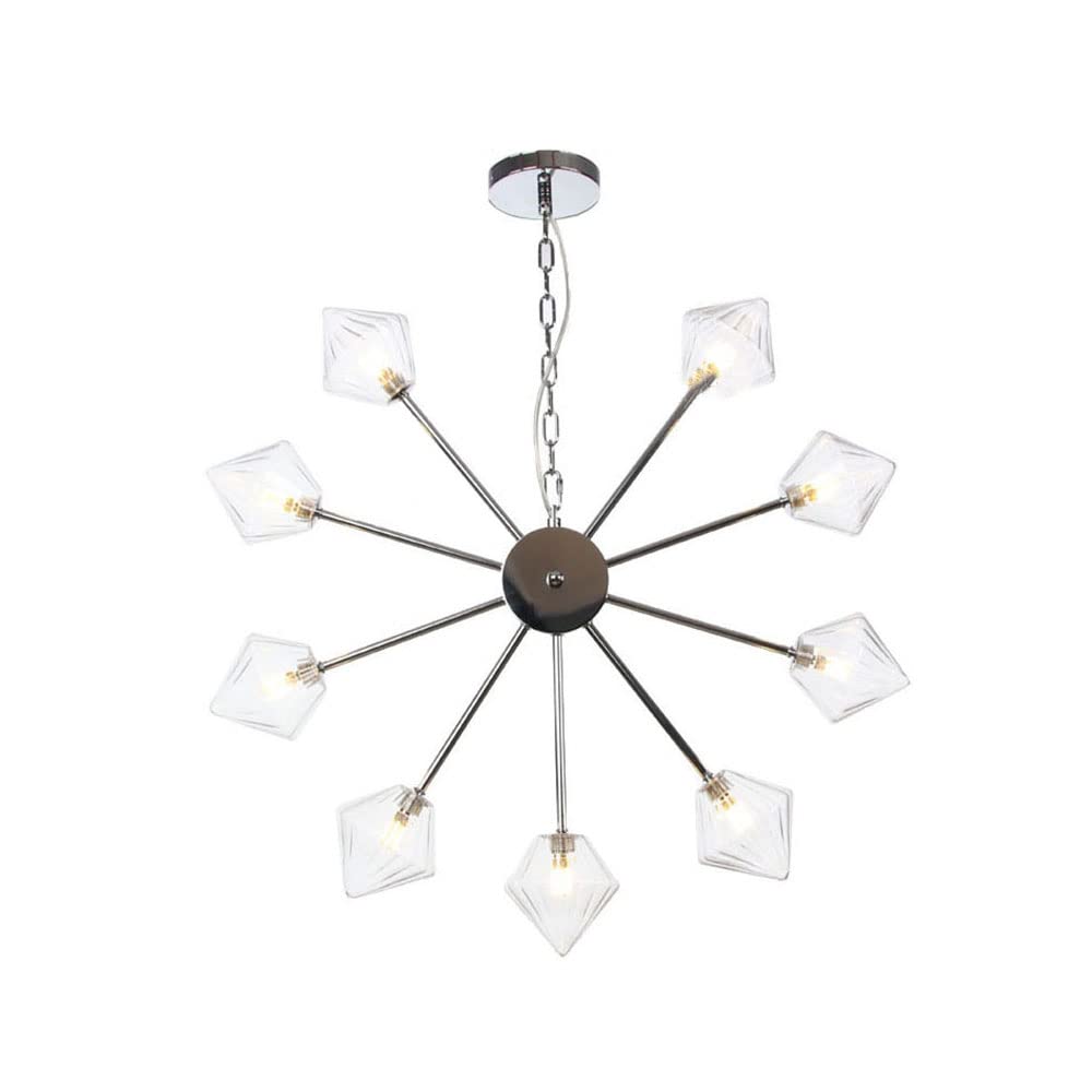 FYZDLAOR Chrome Color Retro Chandelier,Decorative Pendant Light for Living Room Bedroom Cafe Teahouse Bar Dining Room Club（with G4 Bulb）