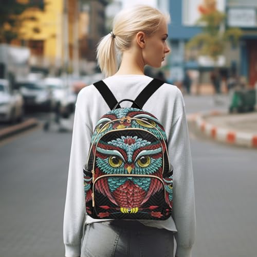 Image of ALAZA Boho Owl Print Bohemian Small Backpack Purse for Women Travel Bag Fashion Daypack Back Pack Shoulder Bag