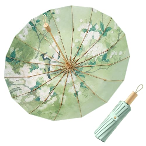 PJxtal National style folding umbrella - a portable umbrella that can withstand typhoons protect against sun and even be used as a work of art