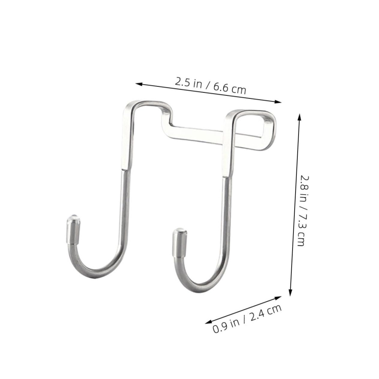 OHPHCALL The Door Hooks 2pcs Heavy Duty Stainless Steel Towel Hooks for Kitchen Bathroom Office Coat Rack