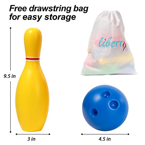 image for Liberry Toy Bowling Set for Kids Ages 2 3 4 5, includes 10 Plastic Pin