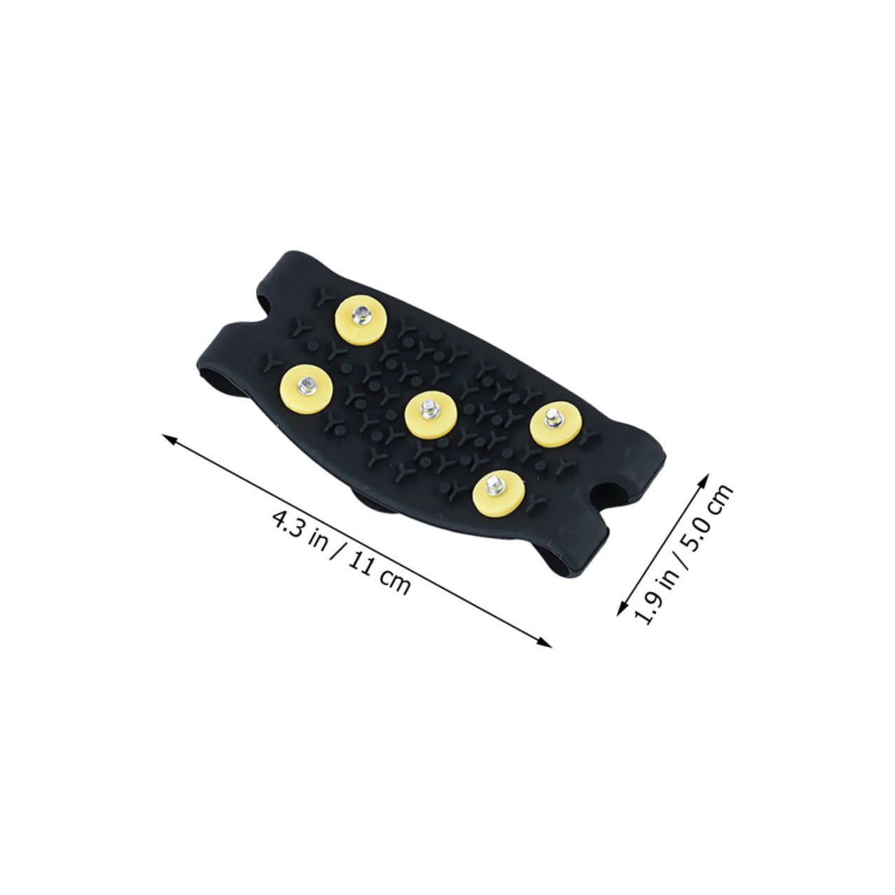NOLITOY Pinzas para Hielo Antideslizantes para Zapatos, Crampones TPE, 5 Púas Amarillas, 2 Pares, para Niños, Uso en Nieve E Invierno, Cubiertas Resistentes y Portátiles para Senderismo