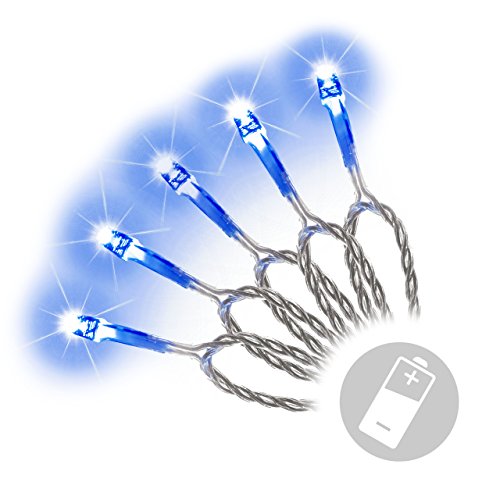 Nipach GmbH 20 LED Guirlande Lumineuse Sapin de Noël intérieur Bleu Piles Cover