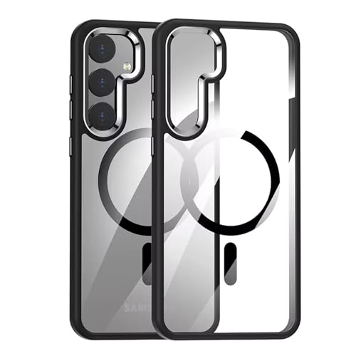 Image of iFAST Premium Back Cover Case Compatible with Galaxy S24 Ultra Soft Shokproof TPU and Hard Polycarbonate (PC) (with Camera Ring | Black)