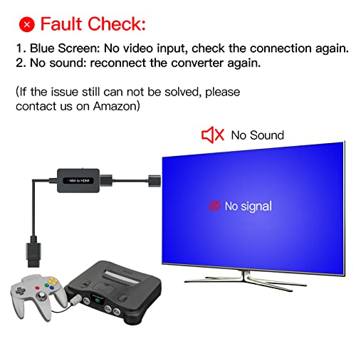 TIXILINBI N64 to HDMI Converter, Support 4 : 3 and 16 : 9 Aspect Ratio Output Switch, N64 to HDMI Cable Compatible with N64/ Super SNES/NGC by TIXILINBI - Image 7