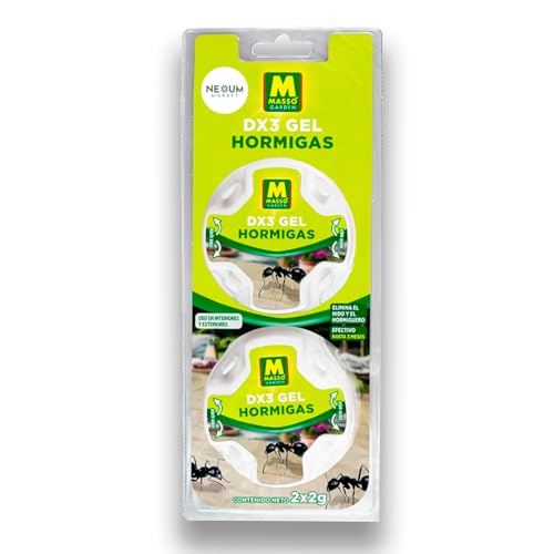 Trampa para Hormigas 2x2g Dx3 Gel | Mata Hormigas Efectivo, Eliminación Total del Nido en 2 Semanas | Antihormigas de Acción Rápida para Interior y Exterior | Imidacloprid 0,02% | Nexun Market