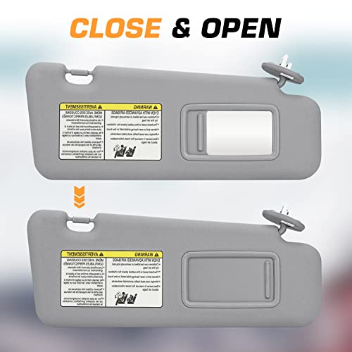 Tadamark Right Passenger Side Sun Visor For Toyota Highlander 2008 2009 2010 2011 2012 2013 Gray With Light Replace # 74320-0E050-B0 #TOP6